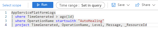 AutoHealing Events in Azure Monitor